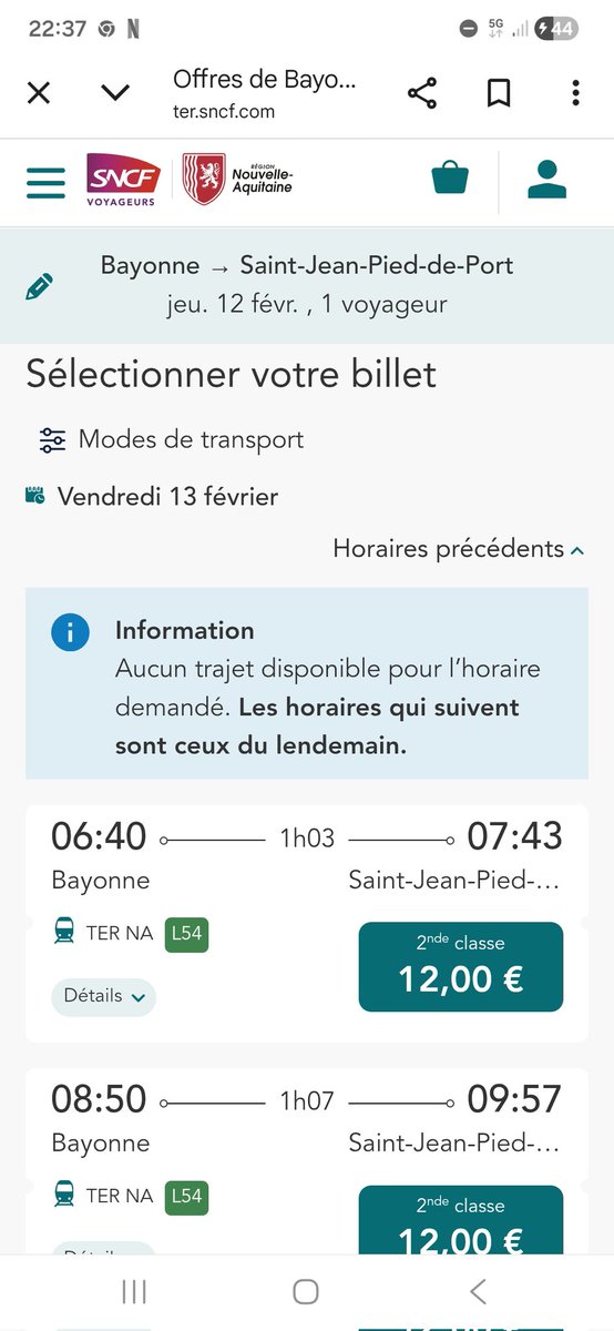 LouiseLOUESSARD's tweet photo. @TERNouvelleAQ Et la ligne L54 nest meme pas remplacée par un bus ? https://t.co/2k1ZpP9ljV