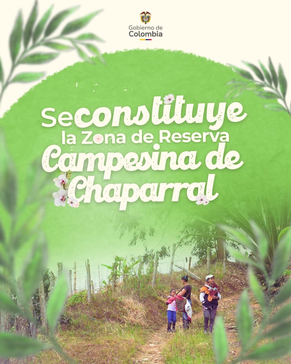 La Zona de Reserva Campesina de Chaparral es la mayor apuesta de ordenamiento rural en el sur del Tolima. Son 72.315 hectáreas, 88 veredas, 3 corregimientos y 4.930 familias beneficiadas.

En el Gobierno de Gustavo Petro #ConTierraCumplimos