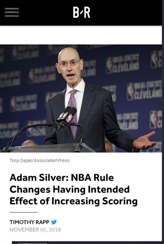 The NBA literally stated they began making changes to make perimeter offense easier after Jordan retired in 1998 and these dumb Bron Stan’s claim they made it harder for LeBron?

Some of these changes are;

1. Adding a step to travel
2. Allowing far more palming 
3. Allowing