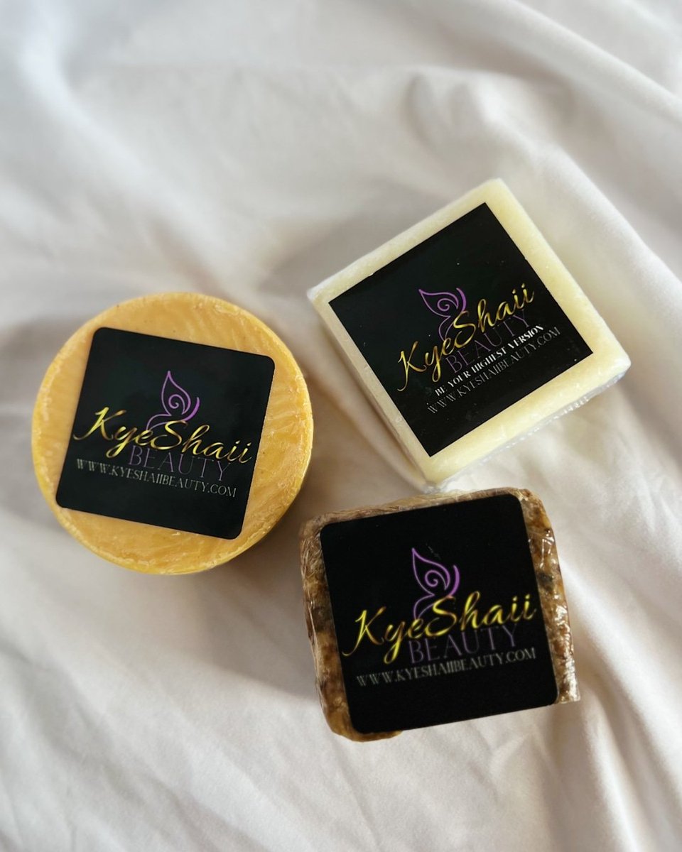Take your skincare to the next level with our traditional  Beauty Bars! 

The perfect solution to help nourish and balance troubled skin. 🧼

 ✨️SHOP Online✨️ 
KyeShaiiBeauty.com _____________________
#palosanto #africanblacksoap #bathsoak #tumericsoap #gingersoap