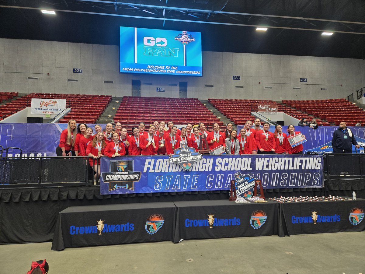 BLester1993's tweet photo. Big day for Pace girls weightlifting team. State champs again. https://t.co/kvXllIaCi0