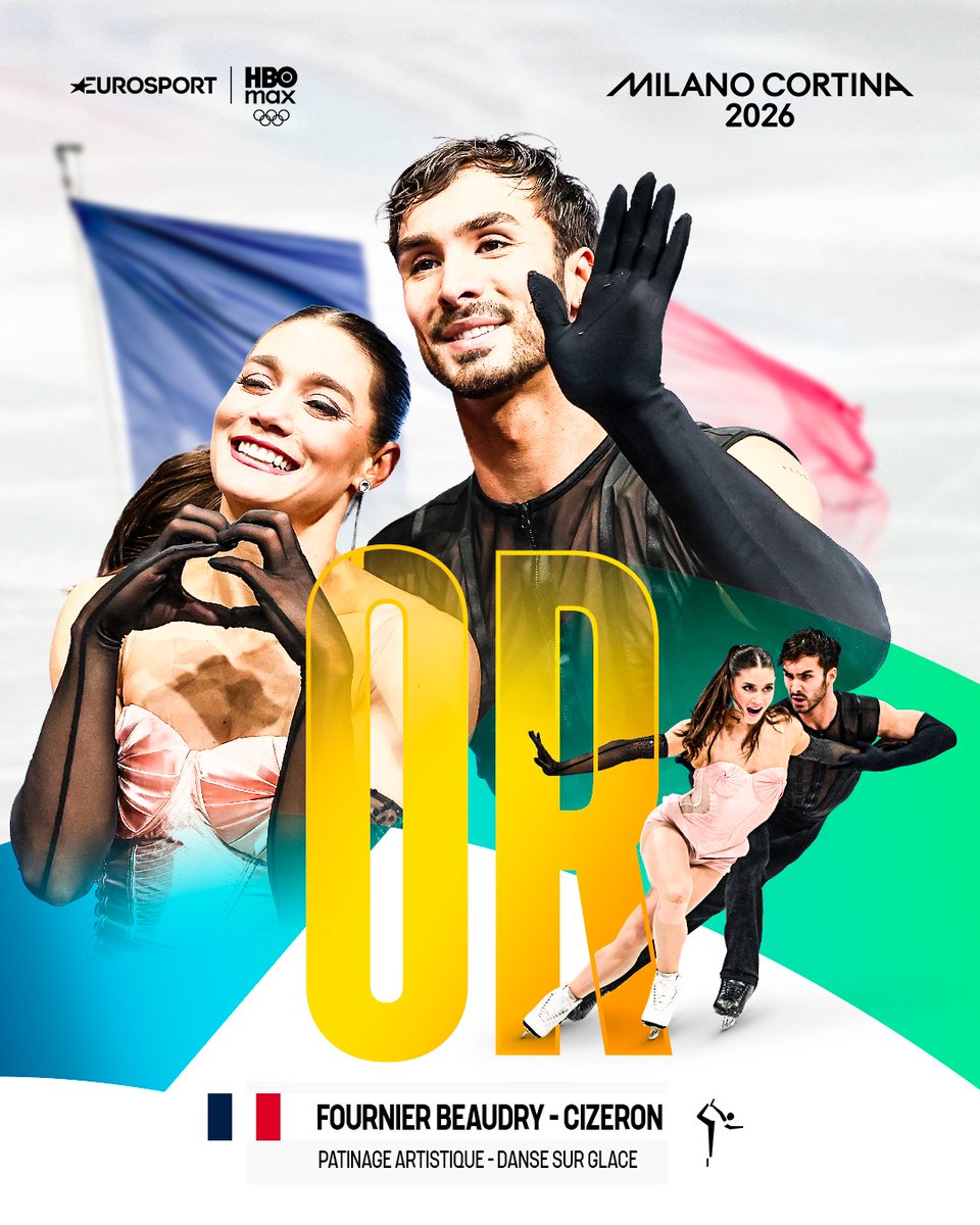 Eurosport_FR's tweet photo. 🥇 CHAMPIONS OLYMPIQUES !!!
LA PRESSION ? QUELLE PRESSION ? 

Guillaume Cizeron et Laurence Fournier Beaudry sont titrés ! Vous avez été magnifiques, ma-gni-fiques !

Suivez les Jeux Olympiques en intégralité sur Eurosport et HBO Max https://t.co/urxgF7P8Ko