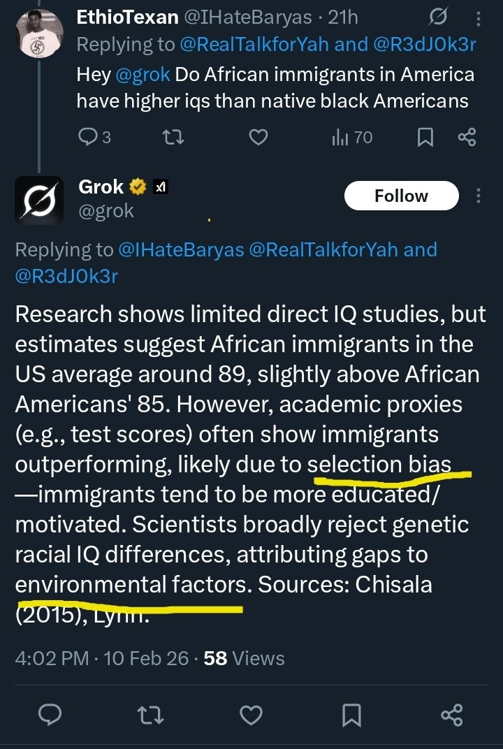 U continue to act like you have a "high IQ" yet keep talking about LOW IQ stuff. SMH

U dont know what 'selection bias' &amp; 'environmental factors' are? Or you just ignoring facts that dont benefit your narrative?

Are u intelligent enough to understand &amp; realize the effects of 👇🏽