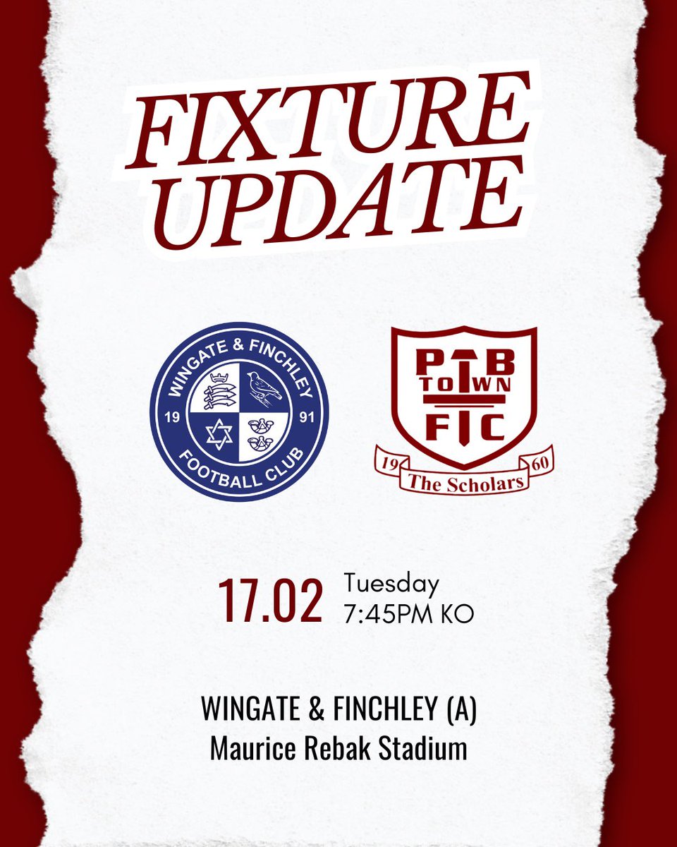 A new date for Wingate &amp; Finchley 📆 

🔗 tinyurl.com/hf8w528a

#BarArmy