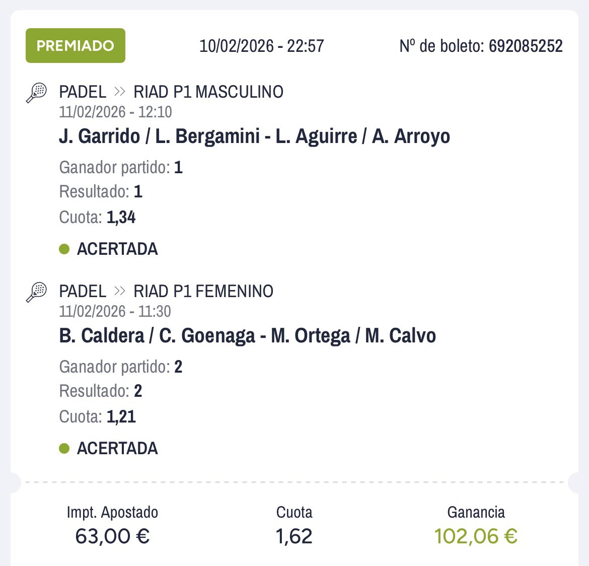 ExperTeamBets's tweet photo. 👁️ 👁️ 2/2 PRONÓSTICOS ✅✅ facilísimos en los dos primeros días de temporada de #PremierPadel y todos los d��as de esta semana sumando con 6/8 ✅ en estos tres días 

👉 👉 En breve dejamos otro pronóstico para los cuartos de Premier 🎾 y mañana más contenidos de ligas europeas de 🏀