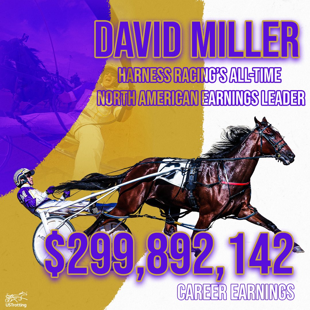 Congratulations to driver David Miller as he broke John Campbell’s record for All-Time North American Earnings today at Miami Valley in the 2nd race. 

We caught up with David last night and talked with him about this milestone. Watch on all our platforms. 

#harnessracing
