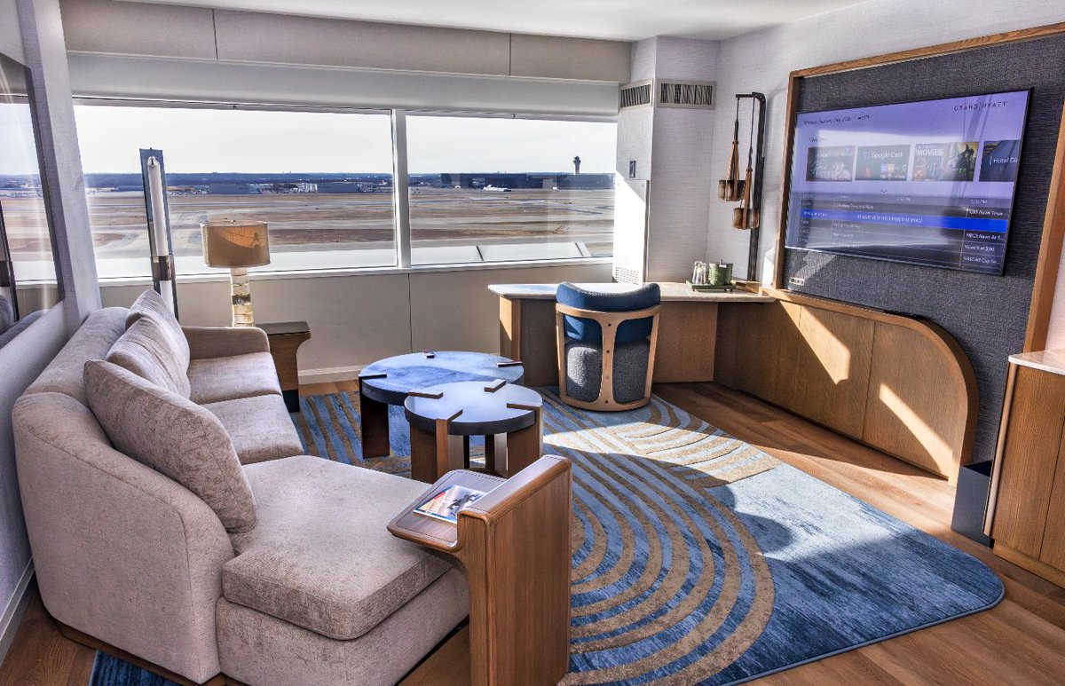 A new chapter has begun! ✂️🎀🏨 The Grand Hyatt DFW located at Terminal D has been completely reimagined following a $34M transformation! From luxury to local, every aspect of the property has been modernized for customers to sit back, relax &amp; enjoy! 💺