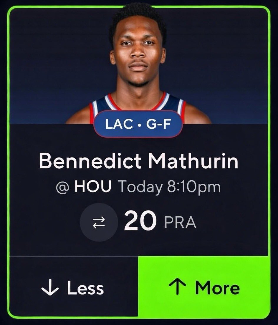 RACKEMSPORTS's tweet photo. 🔥🔥 PLAY OF THE DAY 🔥🔥

BENNEDICT MATHURIN OVER 20 PRA

MY GUY @iamSlipBayless 🐐 ON IT ALSO SO THIS HOE GOTTA GREEN!

 #POTD #PLAYOFTHEDAY #PrizePicks #playerprops #DFS #pp #mlb #NFL #NFLPRIZEPICK #nfltwitter #nbatwitter #NBA #nbaplayoffs #NBAprizepick #WNBAPicks #nbaespn #wnba #NBACup #nbaprop #nbaplays #WNBATwitter #WNBAProps #wnbabets #nbabets #WNBA #nbapickstoday  #Gambling #GamblingX
