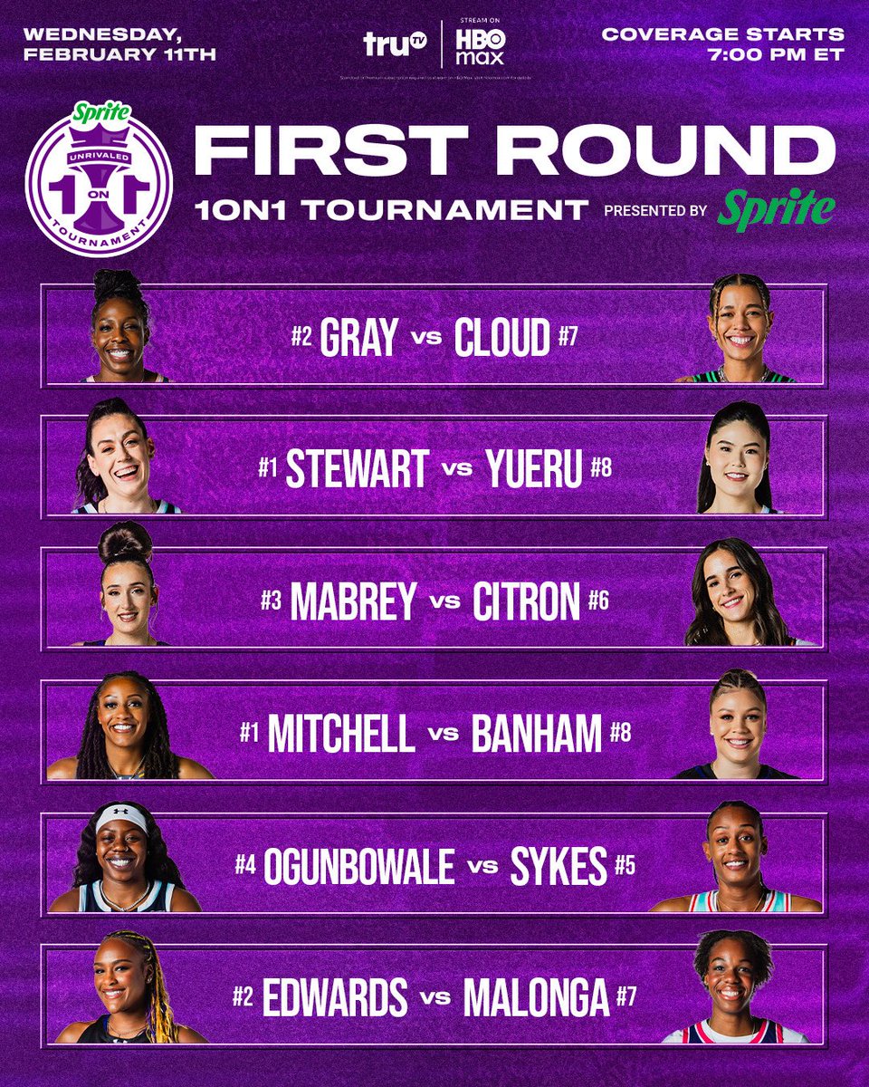 Unrivaledwbb's tweet photo. Tonight is going to be cinema at its finest 🍿 
11 match up, 22 players. Who will be crowned the ONE?

The tournament starts TONIGHT AT 7:00 pm ET on truTV! https://t.co/IqWsWFbfMF