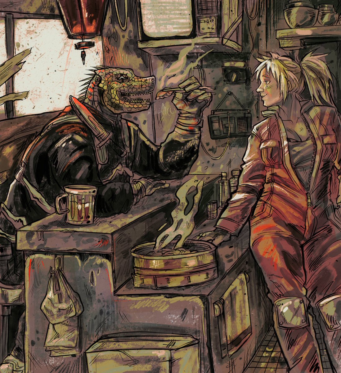 corpsecavity's tweet image. Food with friends