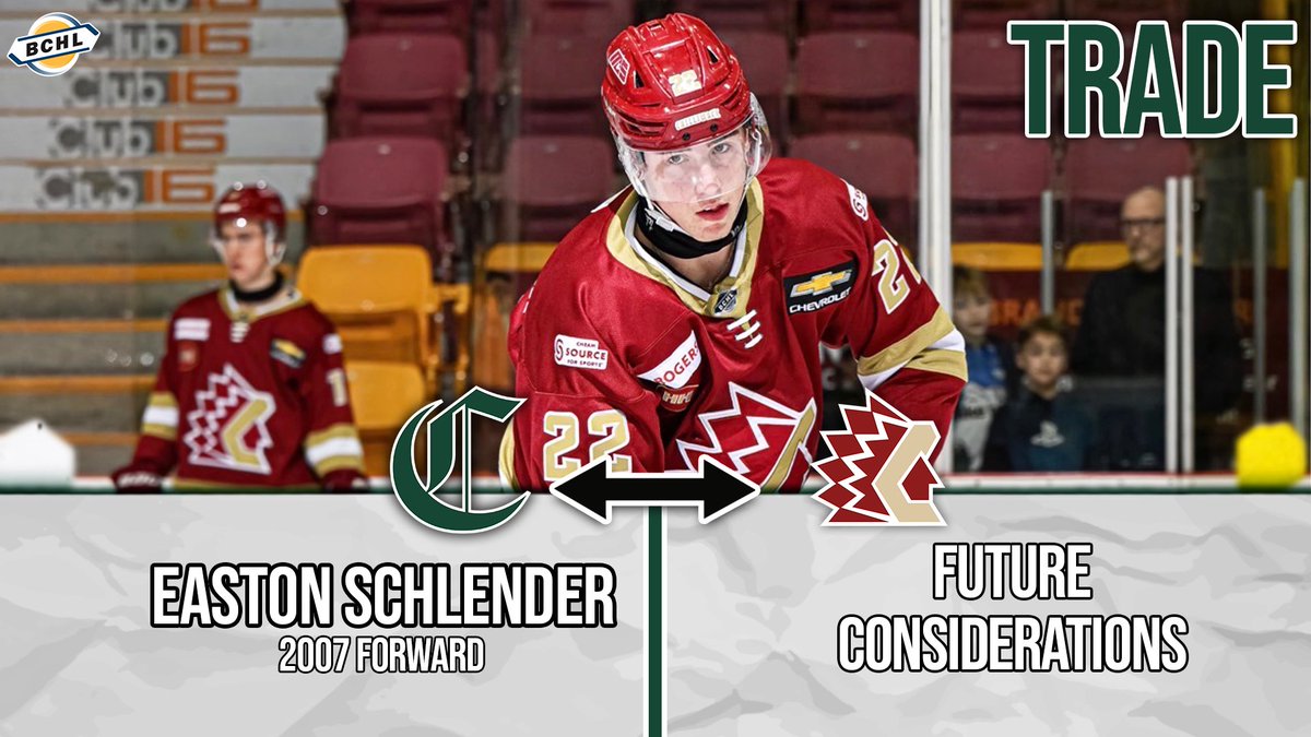 SPcrusaders's tweet photo. The Sherwood Park Crusaders have acquired Easton Schlender (’07) from the Chilliwack Chiefs.

Originally from Edmonton, we’re happy to welcome Easton to Sherwood Park. Visit https://t.co/wKXASDjPtH to learn more. https://t.co/W5lwlR4Ner