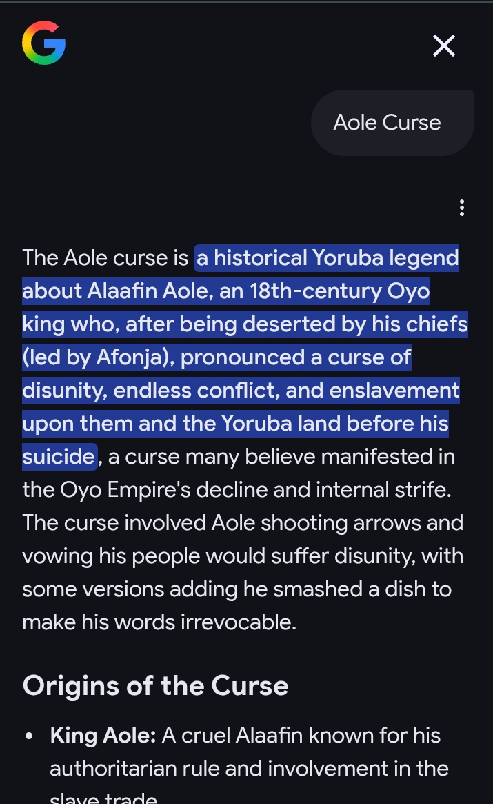 Ofcos she's Yoruba 
Nothing they cannot defend 
Aole curse is very much alive