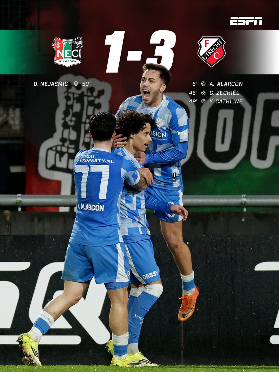 ESPNnl's tweet image. FC Utrecht boekt overtuigende overwinning op N.E.C.🔥
