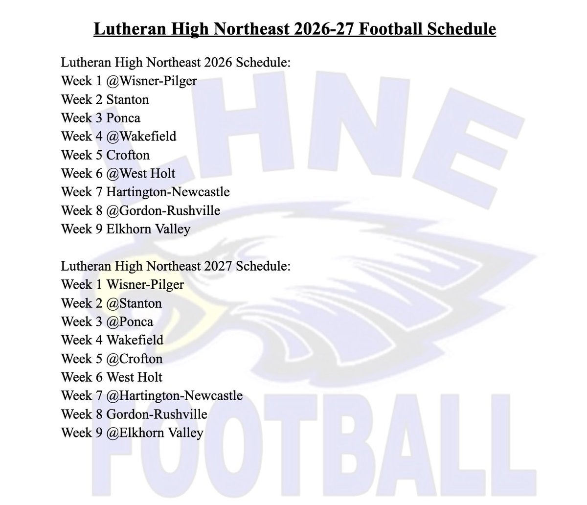 LUTHERAN HIGH NORTHEAST FOOTBALL tweet media
