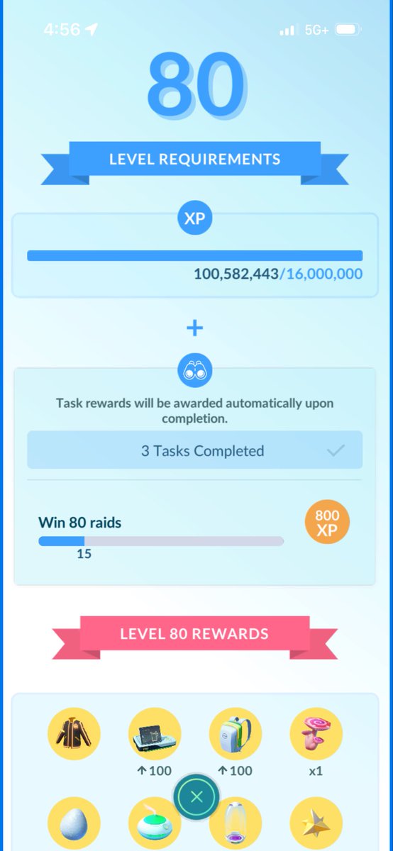 Guess I’ll be making it to level 80 in about 65 days !! See you then everyone!!

#PokemonGO