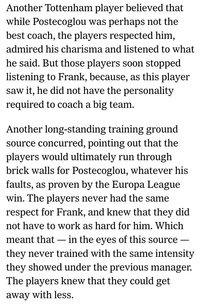 DNaidu92's tweet photo. From the @TheAthleticFC 
Frank just never had the gravitas to follow a manager like Ange https://t.co/wuK6jcjBKK