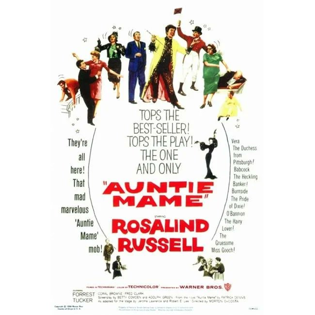TCMComingUp's tweet photo. #ComingUpOnTCM 

AUNTIE MAME (1958) Rosalind Russell, Forrest Tucker, Coral Browne 
Dir.: Mervyn LeRoy 2:30 PM PT  

An eccentric heiress raises her nephew to be a free spirit.    

2h 23m | Comedy | TV-G    

#TCM #TCMParty #PatrickDennis https://t.co/Q9kovK1vK9
