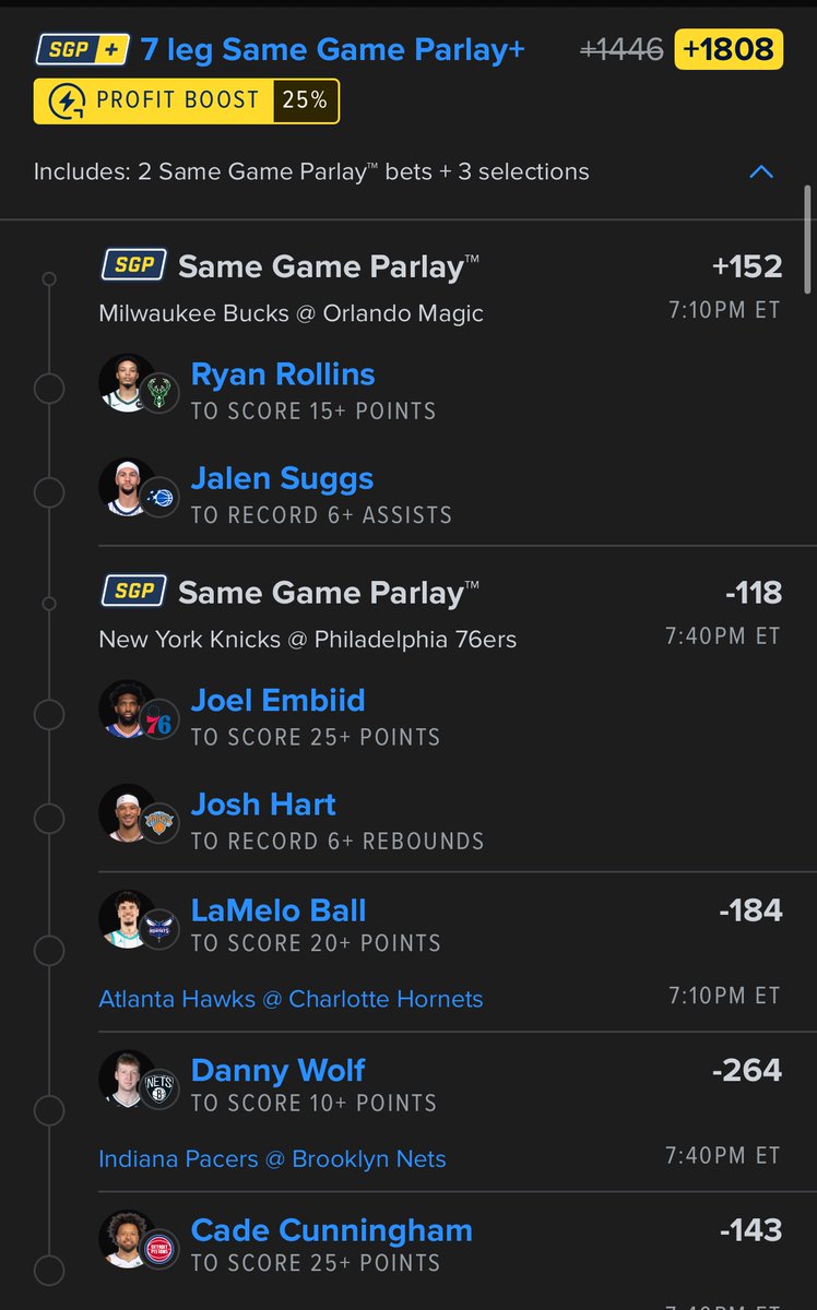 GregMason's tweet photo. NBA 7 leg LOTTO https://t.co/eT9VVABMi7