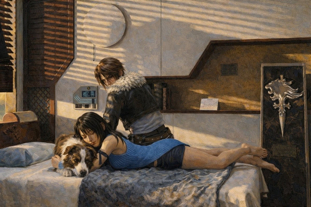 FF_AIArt's tweet photo. "You're the one who gives me the most comfort. Comfort and happiness..."
4/4
#FinalFantasy #FFVIII #FF8 #FF8_27周年 #FF8_27th #Squall #Rinoa https://t.co/ZUmAfPTSVv
