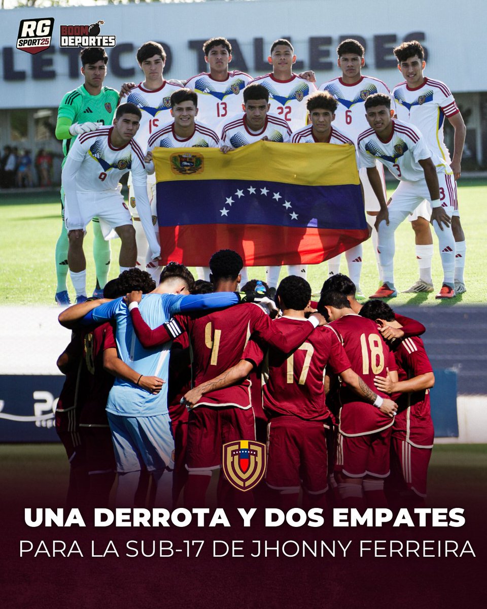 La Vinotinto Sub-17 suma tres partidos en el Torneo Internacional Jóvenes Promesas, con un balance de una derrota y dos empates: 

🇻🇪 2–3 🇵🇪 ✖️
🇦🇷 1–1 🇻🇪 🟰
🇨🇱 2–2 🇻🇪 🟰

El próximo compromiso será este viernes ante Talleres de Córdoba.

#Vinotinto #Sub17 #Venezuela #fútbol