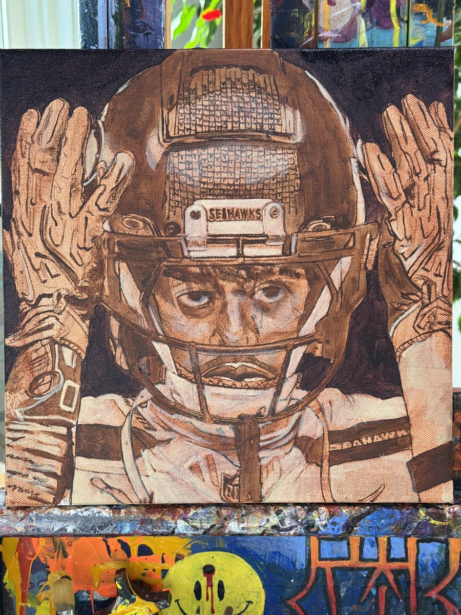 12”x12” acrylic on canvas painting of <a href="/jaxon_smith1/">JSN</a> from last week SBLX party - DM for purchase