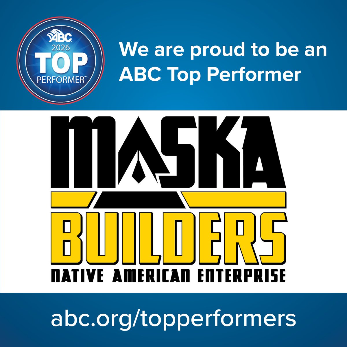 We are proud to be among the Best! ABC STEP Platinum Safety Award, Accredited Quality Contractor award, and now Top Performers.  🏗️🌟 abc.org/topperformers