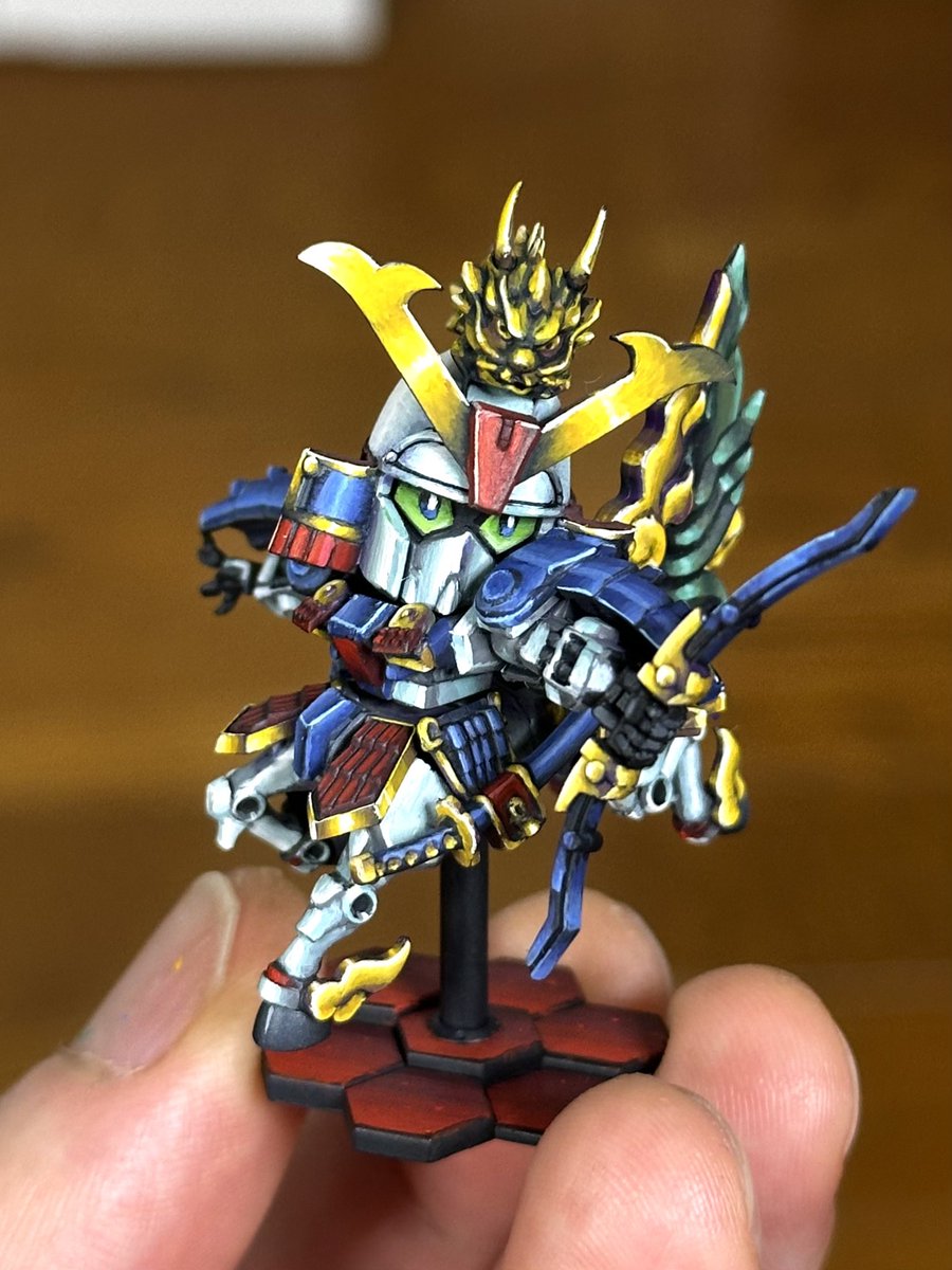 nicovol48's tweet photo. スペリオルディファイン 武者精太頑駄無、完成しました！！！

子供の頃から大好きなガンダムで、気合いを入れて塗りました

小さな塗り分けが多くてめちゃくちゃ大変でしたが、カッコ良くなったと自画自賛✨

リプの写真もぜひご覧ください https://t.co/9VhV6NVQKT