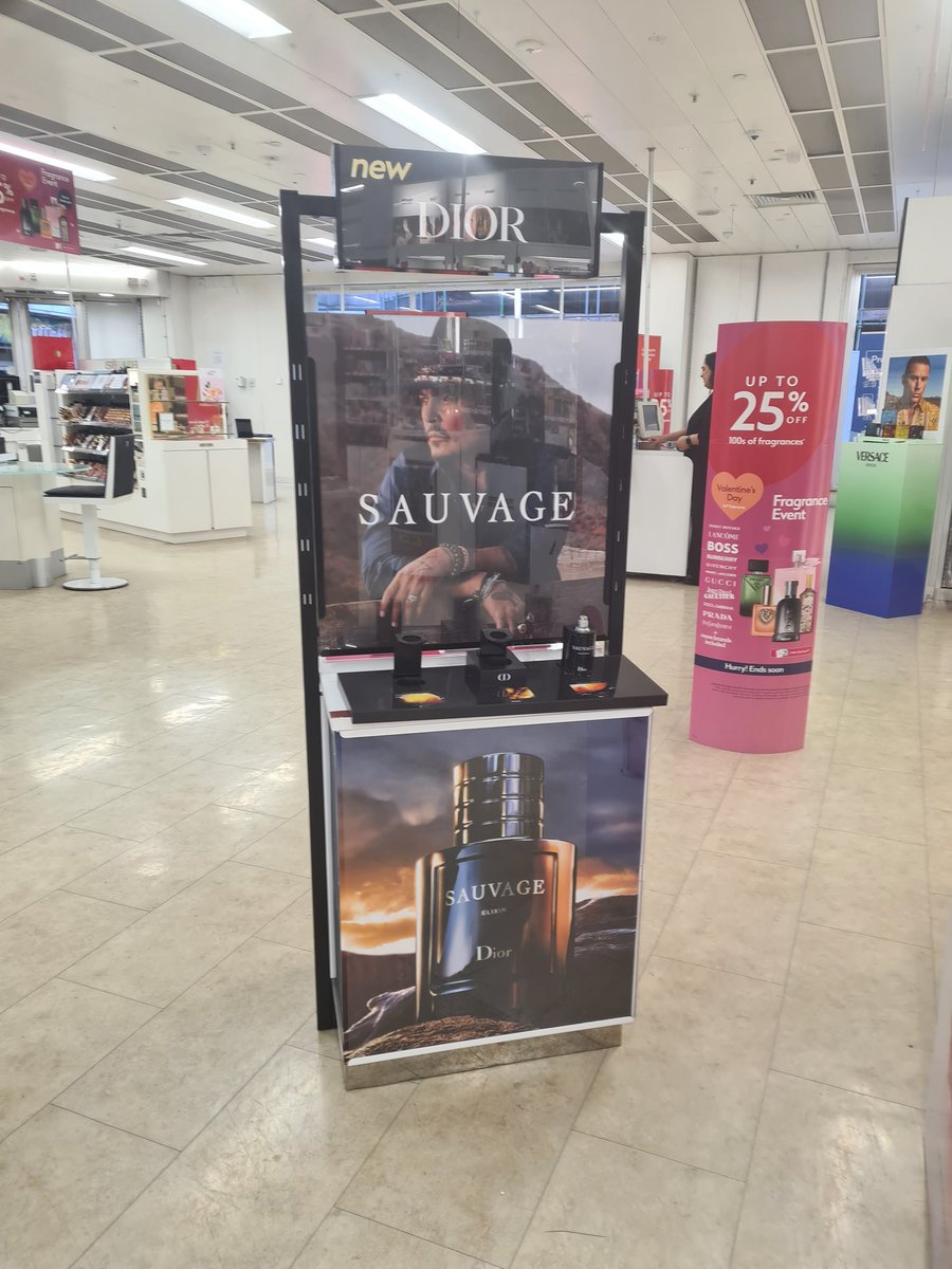 A shop Sauvage display in Bolton, Greater Manchester, UK. 
#Sauvage