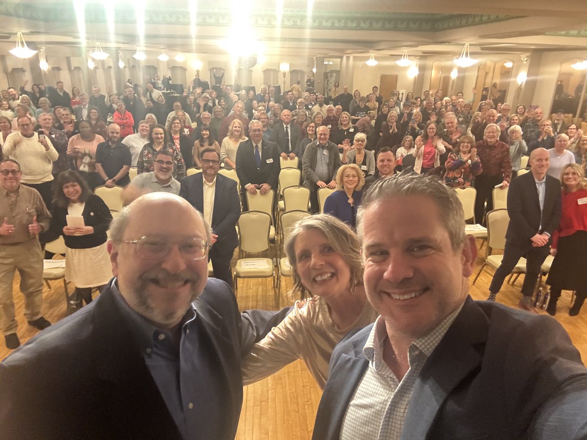 AdamKinzinger's tweet photo. I spoke to Indiana Democrats last night in Anderson.
Hundreds showed up. In a “deep red” state.
Serious candidates. Real debate. A party of ideas.
That’s how democracy was designed to work — and it’s how we take it back.
We compete everywhere. We surrender nowhere. (Link in reply)