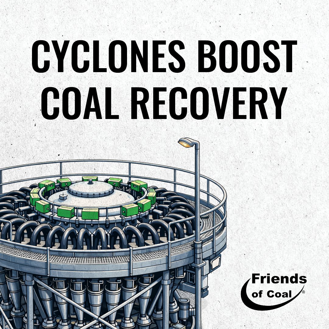 FriendsofCoalKY's tweet photo. Smart mining means getting every bit of value out of the rock we dig. ⚙️
Cyclone technology is helping operations improve coal recovery, ensuring we maximize the resource we have.
https://t.co/EkBcCeiAqa
#CoalTech #SmartMining https://t.co/qqngw9v7EJ