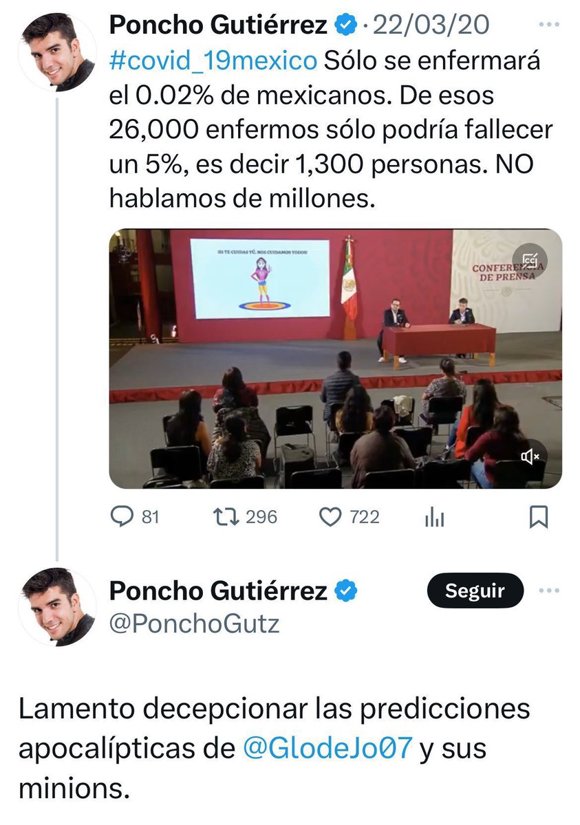AndyHato's tweet photo. @PonchoGutz Es que sigue esperando tus estimaciones. Después de lo 'preciso' que fuiste con los pronósticos en la pandemia, le da pavor dar una cifra que no venga avalada por un experto de tu calibre. https://t.co/SCpJrNNb5z