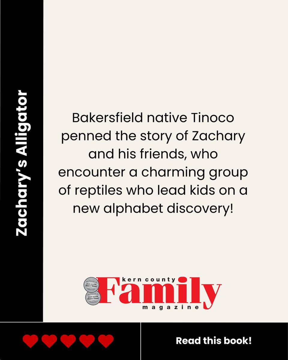📚Local Author Spotlight Series — Day Four!📚
Our celebration of Kern County’s storytellers continues with another incredible local author whose work brings imagination and heart to young readers.

🔗 Read more: kerncountyfamily.com/PublicArticle/…