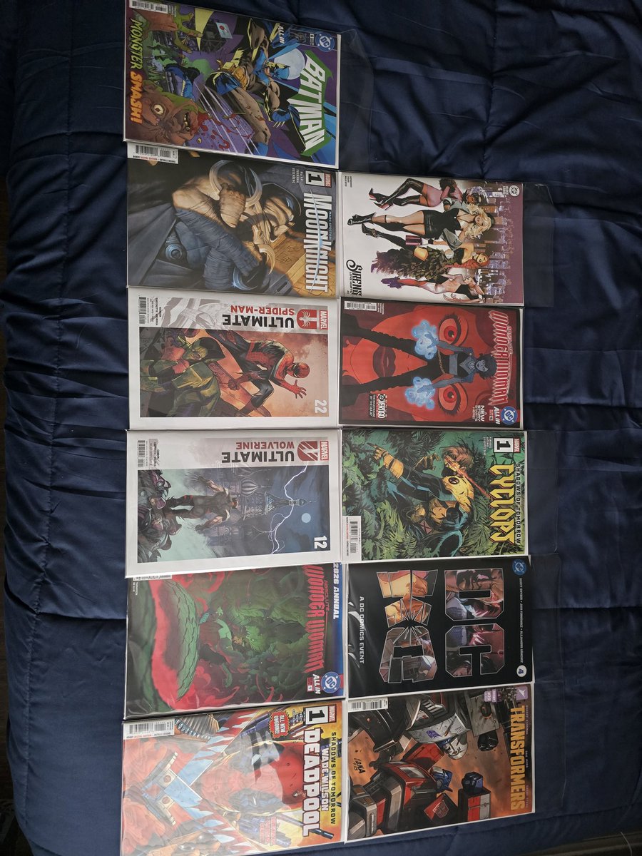 TheNTDOfan's tweet photo. 🦸♂️ NEW COMIC DAY 2/11/26
Pretty big haul shoutout to my local store for the help this week 🙏
#comics #comicbookday #newcomics #comichaul #comictok #marvel #dc #image #transformers #dcko #ultimate #absolutebatman #cyclops #absolutewonderwoman #newrelease https://t.co/yBgqCKQpgl