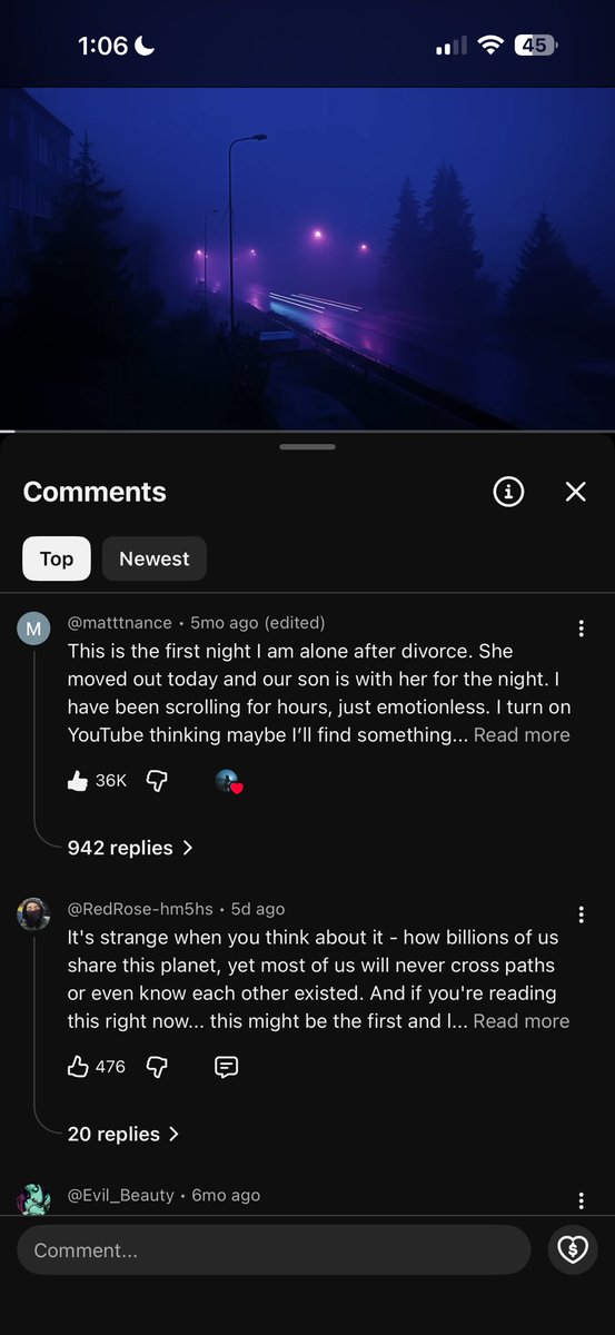 تعليقات اليوتيوب دايم تجيك جديه وفيها قصص 😔