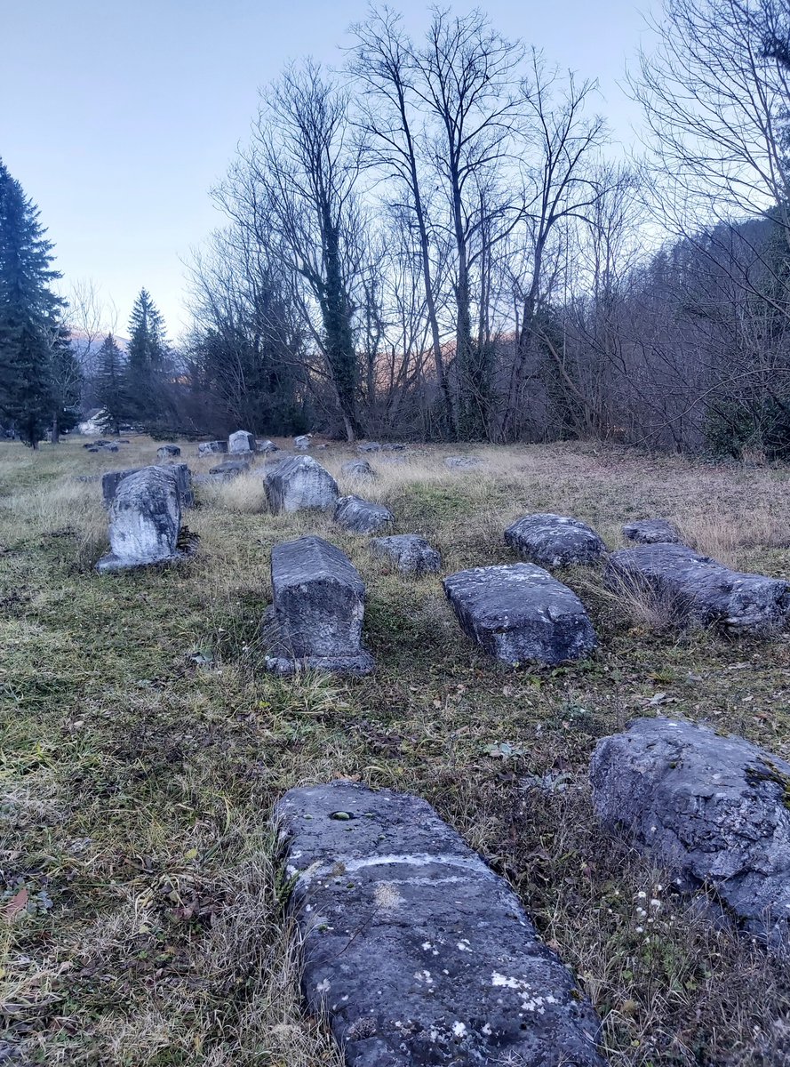 The Serbian medieval cemetary of Mramorje in Perućac. The noticeable monumental gravestones are called "stećci" and represent a regional trend in the Middle Ages, typical for Serbs.
