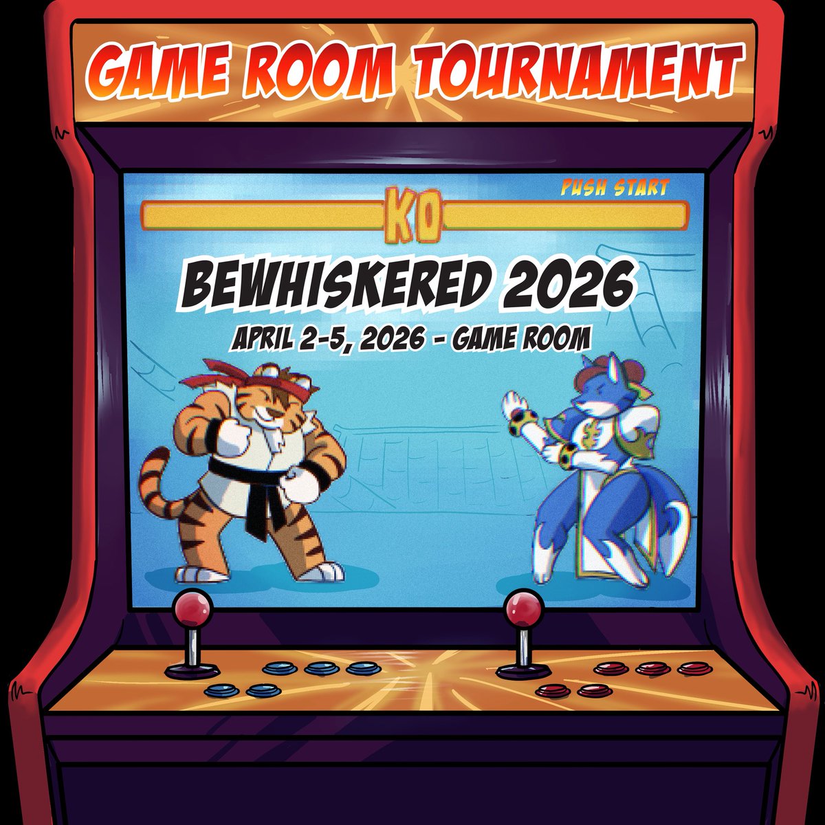Yooo hoo, fuzz butts! I hear you all love video game tournaments, perhaps you should take a gander at the ones we have available at BWS! 🕹️ 

2026.bewhiskeredcon.org/game-room