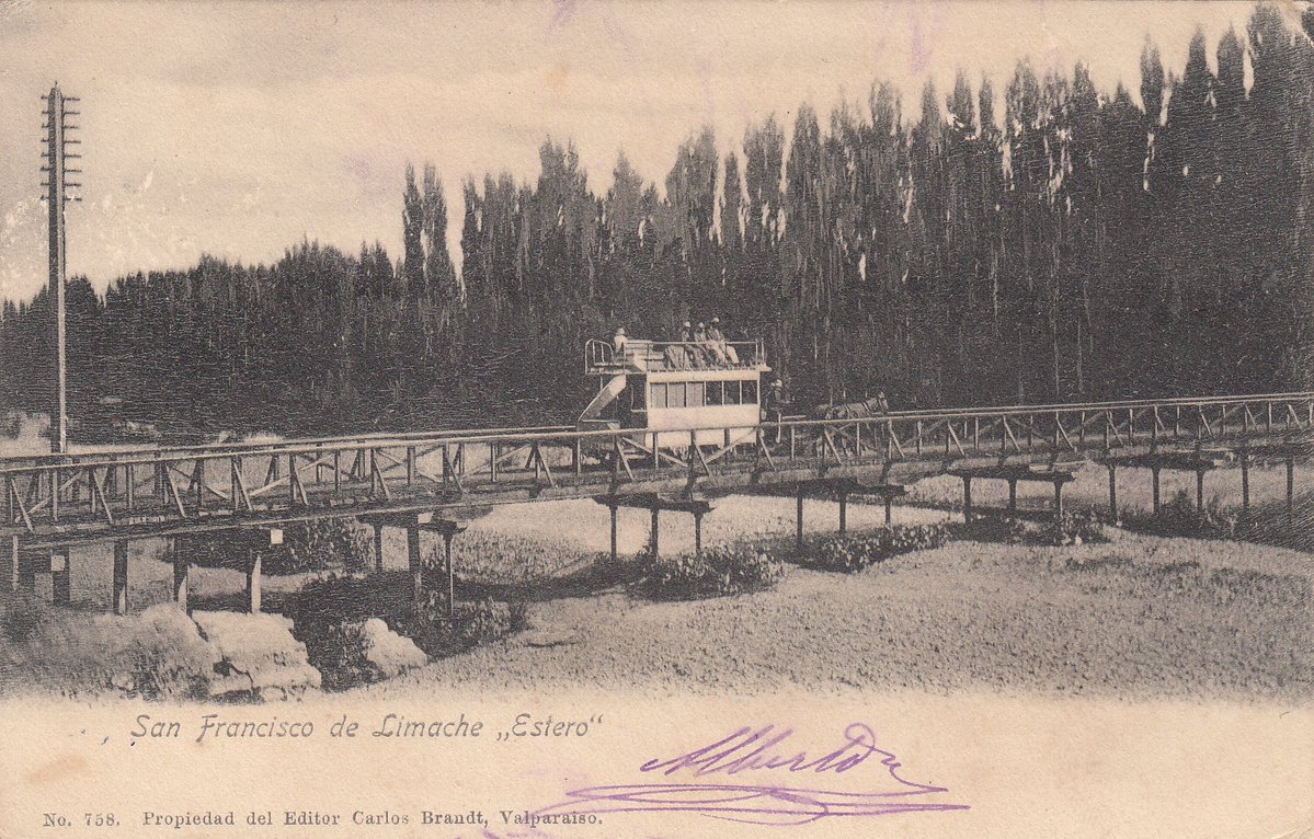 Tranvia de sangre ( tirado por caballos) San Francisco de Limache editor Carlos Brandt col priv