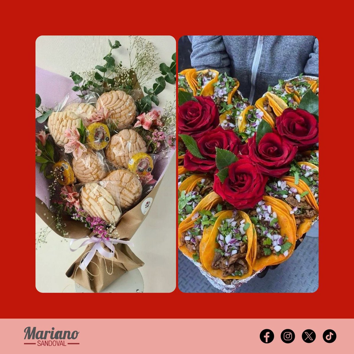 Bandita, ¿Qué regalo prefieren para San Valentín; ramo de donas, corazón de tacos 🍞🌮