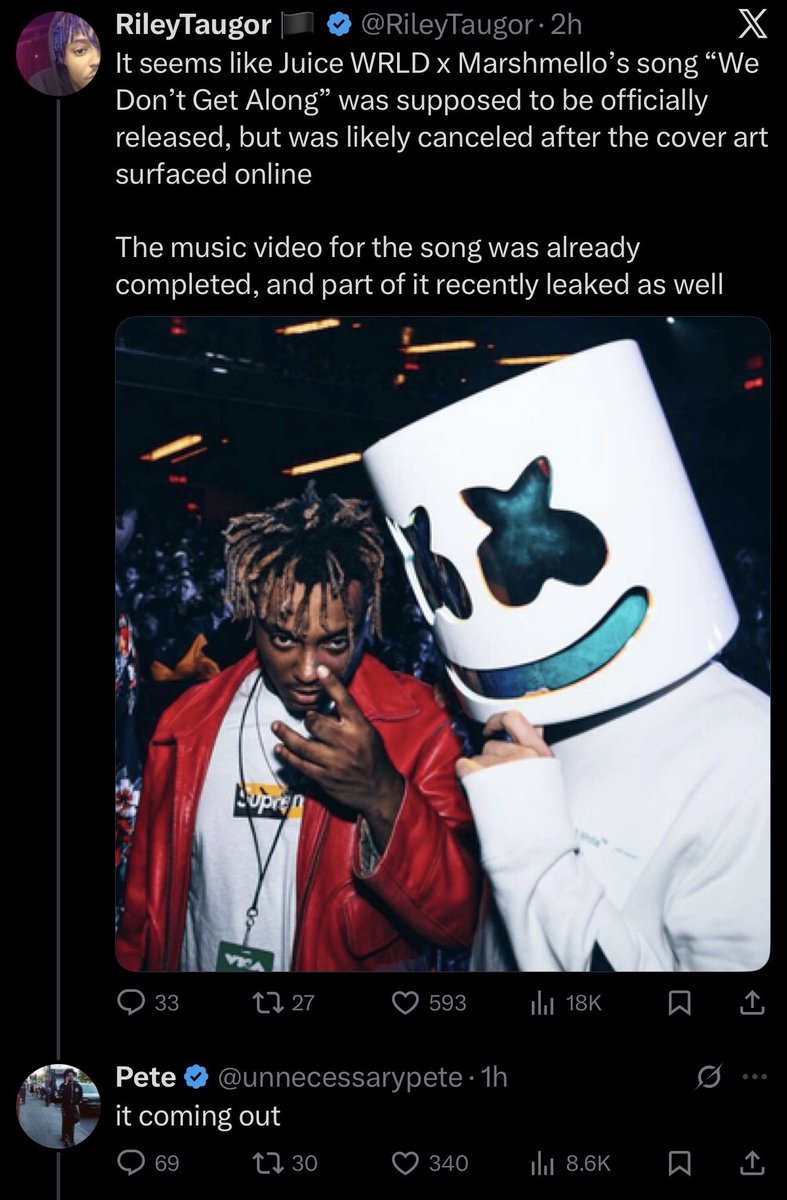 JuiceUpdates_'s tweet photo. "We Don't Get Along" will still be releasing, despite the cover art leaking. @UhhNorthy's post of the cover art was taken down for copyright. There's also a finished music video for the song.
#juicewrld #wrld #juiceupdates https://t.co/dH2fF2Z56D