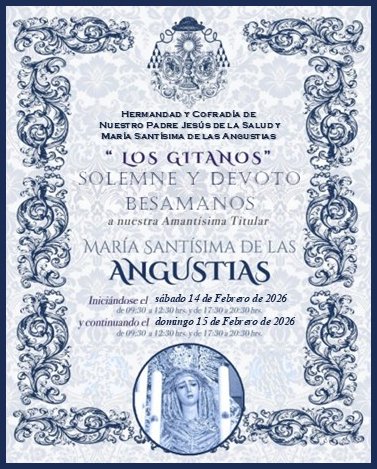 🟣NOTICIA EN LA PÁGINA WEB DE LA HERMANDAD 

SOLEMNE Y DEVOTO BESAMANOS A MARÍA SANTÍSIMA DE LAS ANGUSTIAS 2026

Puede ver su contenido a través del siguiente enlace:
hermandadlosgitanosmadrid.es/solemne-y-devo…

#hermandadlosgitanosmadrid #archimadrid