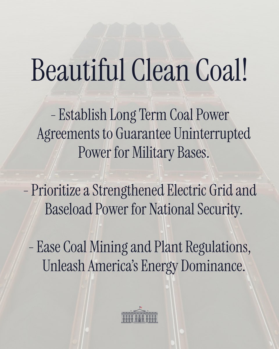 President Trump is strengthening American defense with BEAUTIFUL CLEAN COAL! 🇺🇸