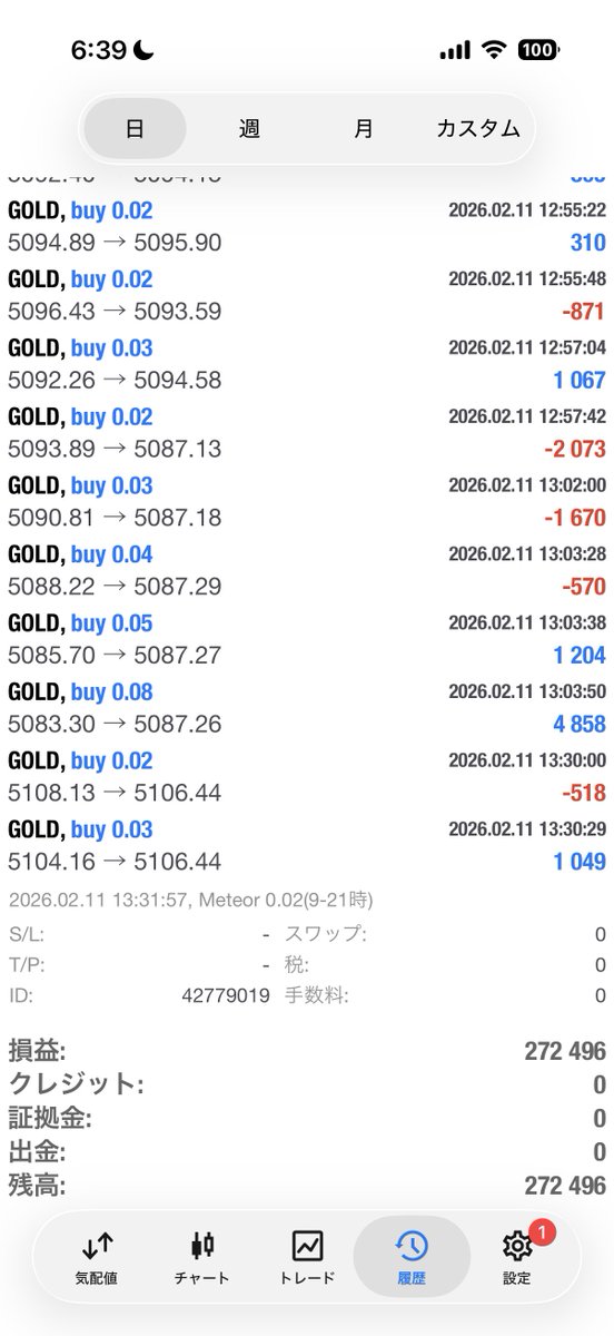CROW_FX_GOLDEA's tweet photo. 📣2026.02.11📣
       📣収支報告📣

🟣🟣🟣🟣🟣🟣🟣🟣🟣🟣
　　両建ては正義‼️

　急変追従 安定爆益型‼️
🟣🟣🟣🟣🟣🟣🟣🟣🟣🟣

🌌メテオ 🌌9-21時
収支　　　　＋    272 496円
　　　　　　
🌌メテオ 🌌9-15時
収支　　　　＋    185 221円

✅複数EA取り扱い
✅安定性と利益を追求し続ける
✅相場を常に監視する

　　🐦‍⬛🐦‍⬛🐦‍⬛🐦‍⬛🐦‍⬛🐦‍⬛🐦‍⬛🐦‍⬛
　　オプチャ参加はコチラ
　　▶️ https://t.co/pNasFWm9qe
　　🐦‍⬛🐦‍⬛🐦‍⬛🐦‍⬛🐦‍⬛🐦‍⬛🐦‍⬛🐦‍⬛

X/ドル円/ゴールド/GOLD/ロスカット/資金/FRB/FOMC/増税/減税/BTC/XRP/USDJPY/ビットコイン/仮想通貨/S&P500/為替/日銀/日経平均/株/XM/金融資産/Bitcoin/雇用統計/日経先物/トレ/CPI/副業/バカラ/バイナリー/債務整理/借金/競馬/ボード/パチンコ/パチスロ/ニュース/減税/ロスカ/文春/BO/宝くじ

#FX 
#不労所得
#投資 
#自動売買