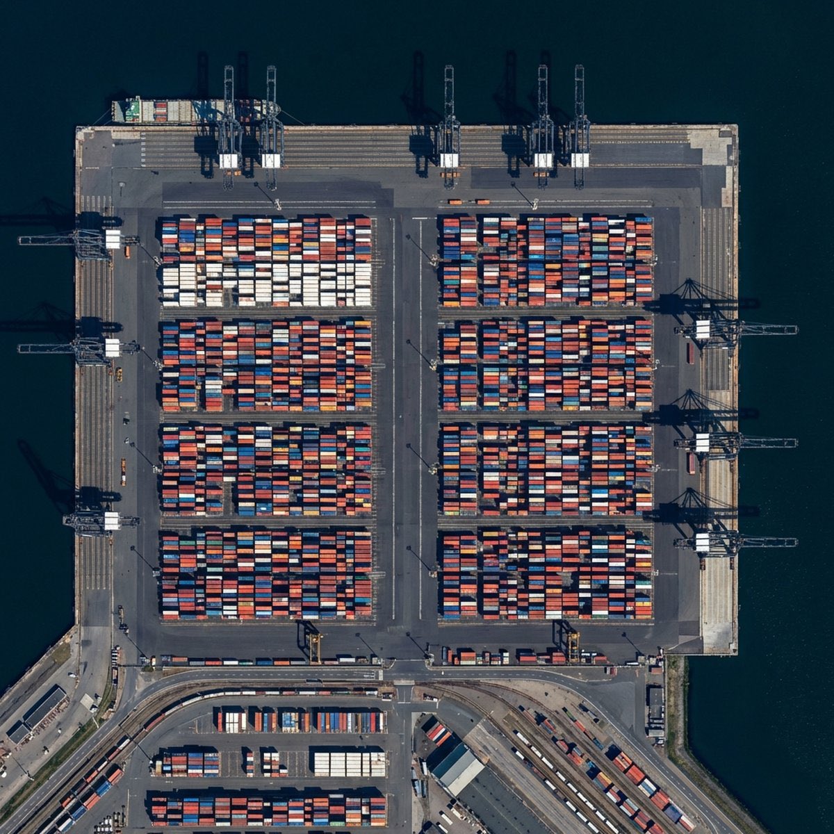 kaiykym's tweet photo. 【Industrial Motherboard】
The Port of Rotterdam—one of the world's most automated hubs. AI and robotics manage global trade in total silence, resembling a "motherboard" from above.
🛰WorldView-3
📍Maasvlakte II, NL
#QuietRealism #SatelliteArt #earthobservation #youresa #earth https://t.co/0LBBO05VGN