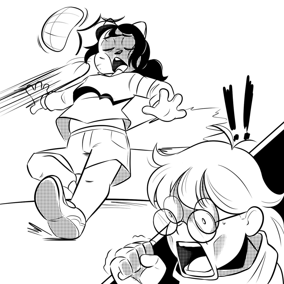 A friend of mine wanted me to play Inazuma Eleven so I drew Tricia blocking a ball with her face.