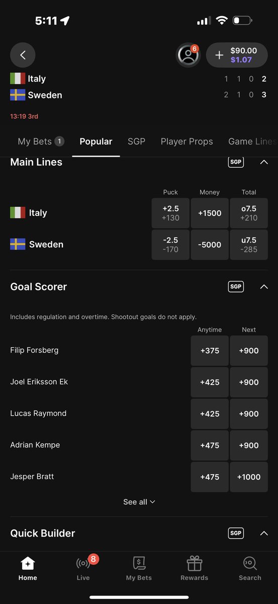 GaryDeadbolt's tweet photo. For once, I respect @FanDuel the only sportsbook to accurately reflect the fact Forsberg isn’t even on a line and has played 1 minute of ice time. @DKSportsbook @FanaticsBook do better. For an event where minimal information is displayed on ESPN etc. you guys are fooling many. https://t.co/08PBhGSxy9