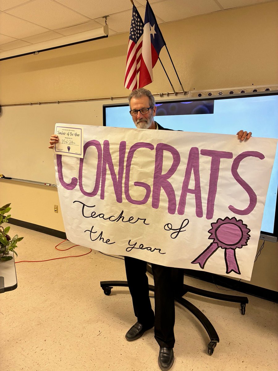 SMHS_SMCISD's tweet photo. Huge congratulations to Mark, our Teacher of the Year!
40 years of excellence, dedication, and mentorship. His impact on students and educators alike is truly unmatched. A well-earned honor! 

#RattlerPride #TeacherOfTheYear #LegacyOfExcellence https://t.co/irjp2tBLIn