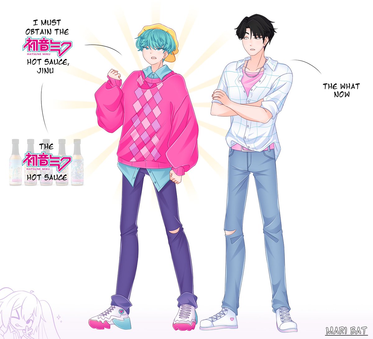 Just buy him the Miku sauce, Jinu.
#SajaBoys #JinuSaja #BabySaja