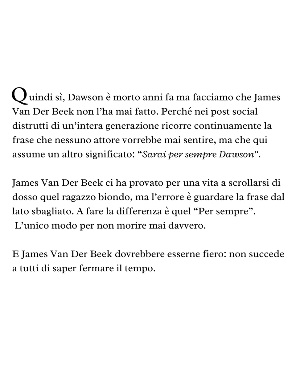 due parole due su #jamesvanderbeek