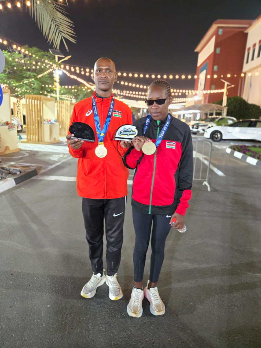 kenyapara's tweet photo. The Nancy Chelangat guided by Geoffrey Kiplangat swept to victory in women's 1,500m T11,clocking 5:13.11 at the Dubai World Para-Athletics Grand Prix on February 11, 2026 in United Arab Emirates. https://t.co/YqPyxdA7Gg