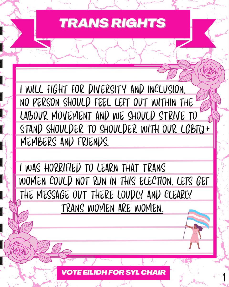 EilidhMacLab's tweet photo. Ballots open in 5 days, I want to make clear to all SYL members what I pledge to do when elected chair. 🩷🌹 https://t.co/PrLv4RrKEL